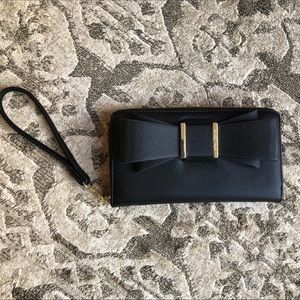 Betsey Johnson black bow wallet/clutch